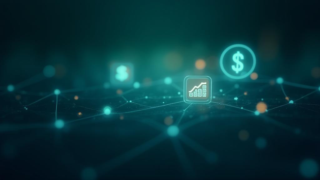 Professional investment event banner with digital finance icons